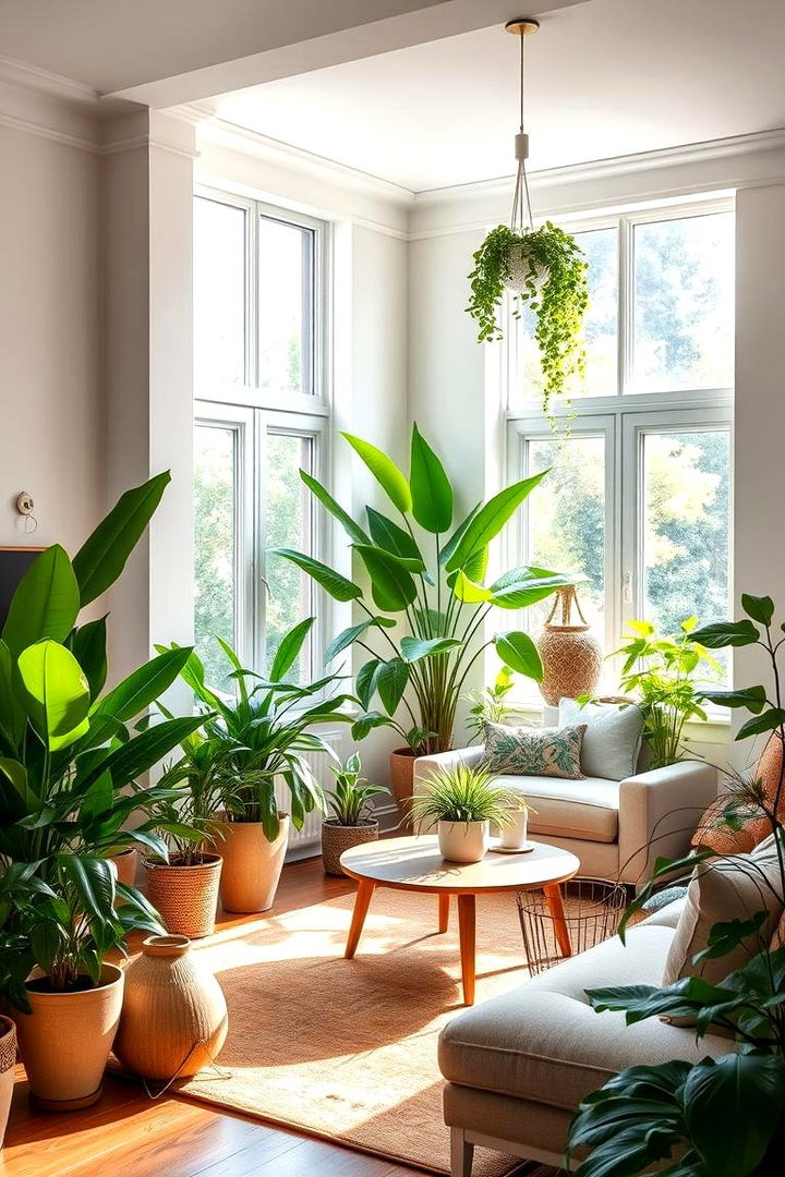 Indoor Plants Integration - 22 Dulux Egyptian Cotton Living Room Ideas