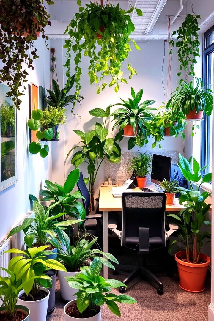 Indoor Plants and Greenery - 22 Small Office Ideas