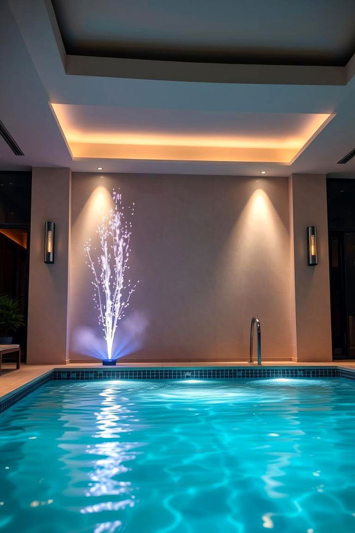 Indoor Pool with Customizable Sound and Light System - 22 Indoor Pool Ideas