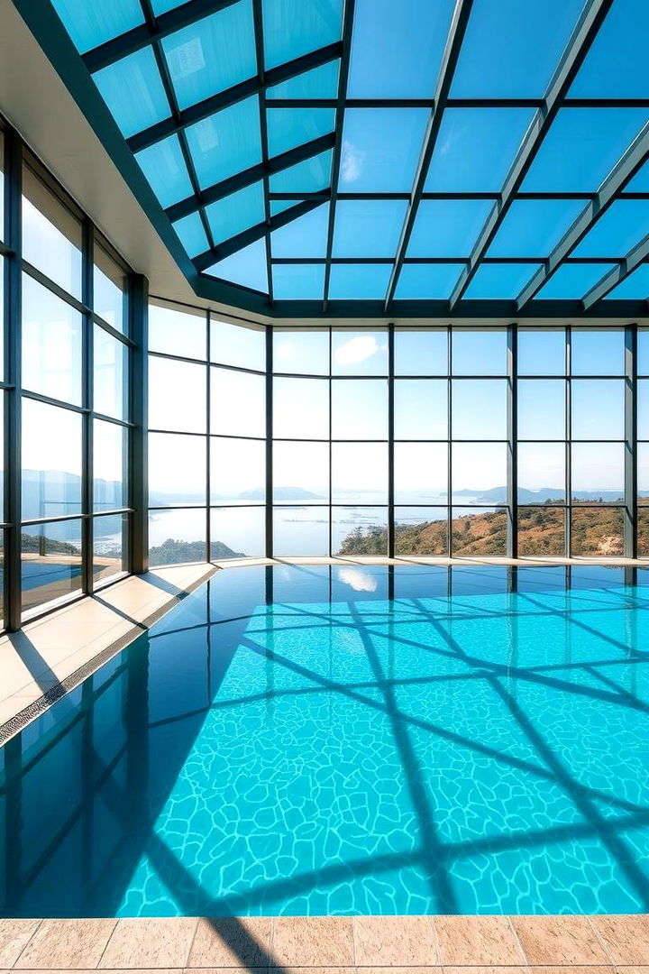 Indoor Pool with Glass Walls - 22 Indoor Pool Ideas