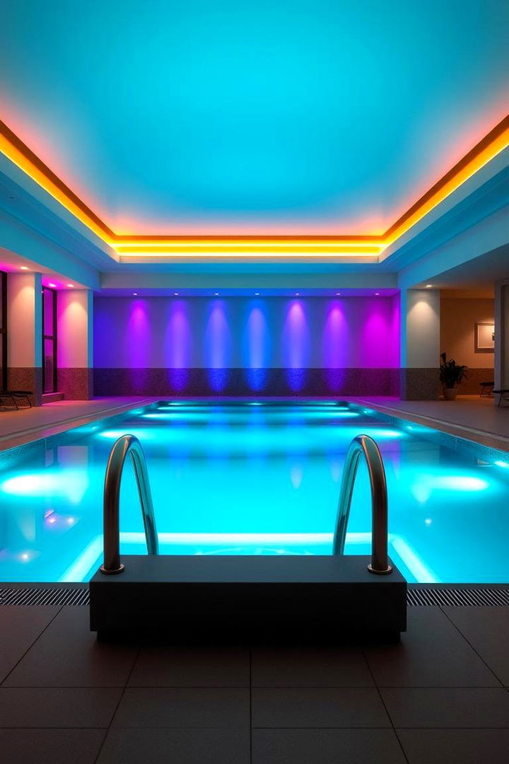 Indoor Pool with LED Lighting Effects - 22 Indoor Pool Ideas