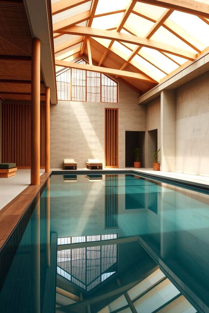 Indoor Pool with Minimalist Balinese Design - 22 Indoor Pool Ideas