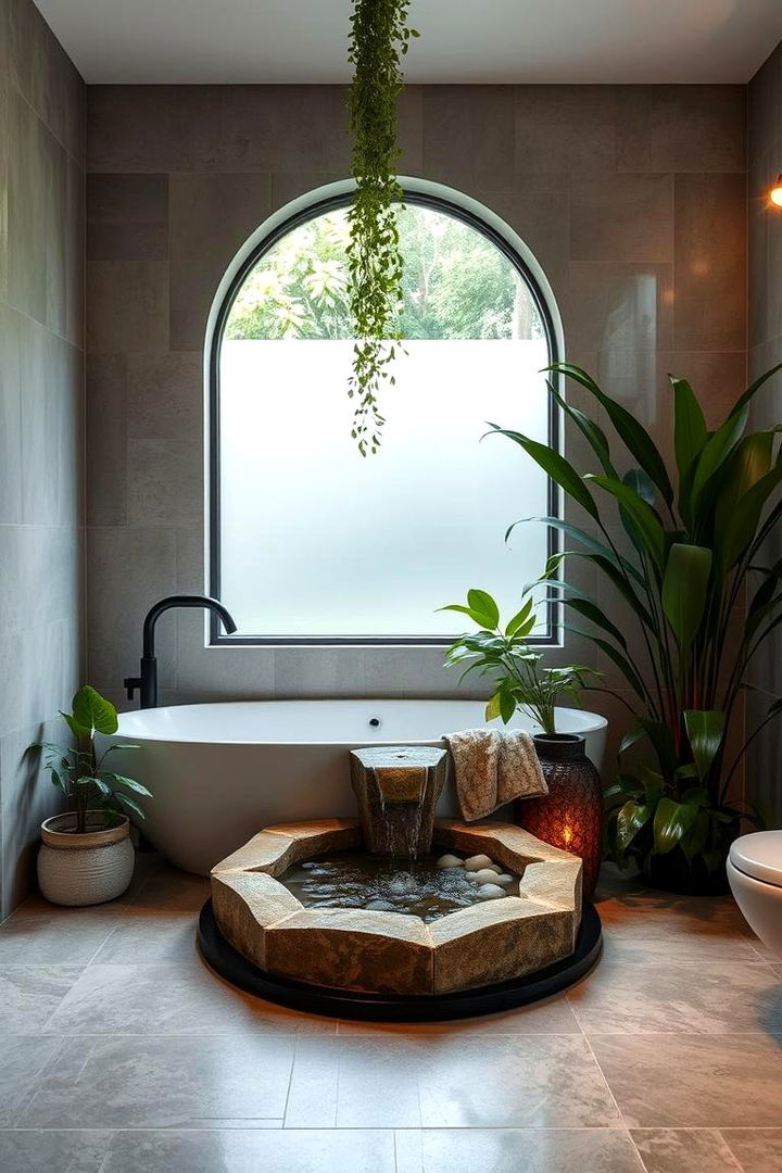 Indoor Water Feature - 22 Small Green Bathroom Ideas