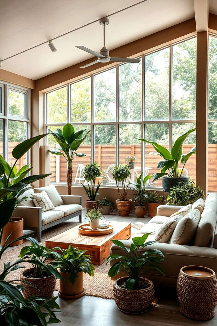 IndoorOutdoor Seamless Connection - 22 Beige Couch Living Room Ideas