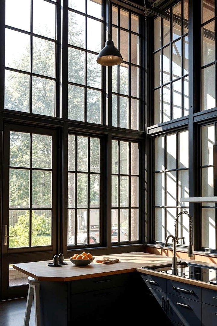 Industrial Accent Window Frames - 22 Kitchen Window Ideas