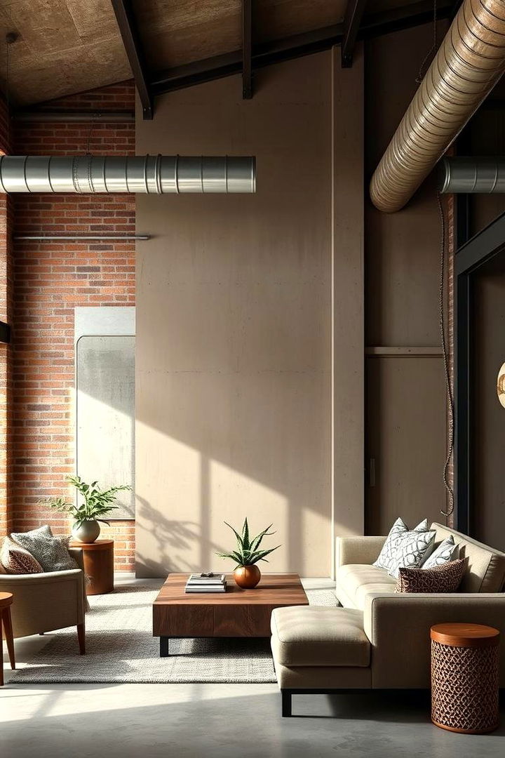 Industrial Accents with Taupe Tones - 22 Taupe Living Room Ideas