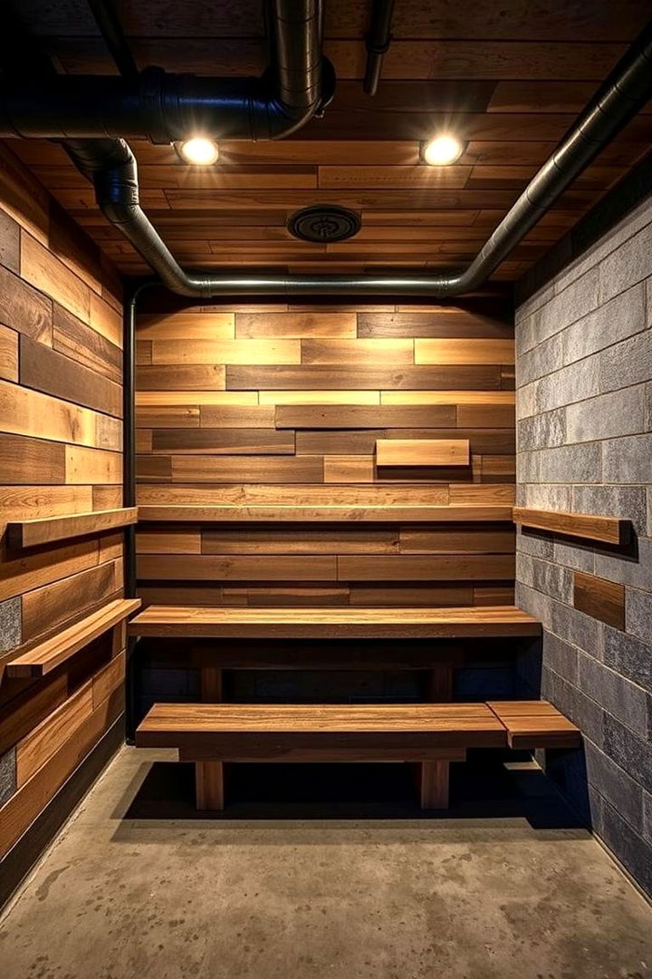 Industrial Aesthetic Sauna - 22 Sauna Room Design Ideas