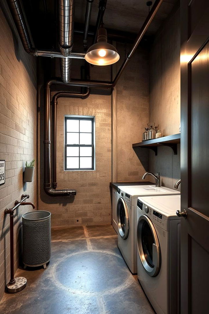 Industrial Appeal for a Trendy Vibe - 22 Laundry Room Decor Ideas