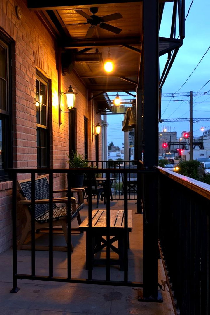 Industrial Black Metal Porch - 22 Black Porch Ideas