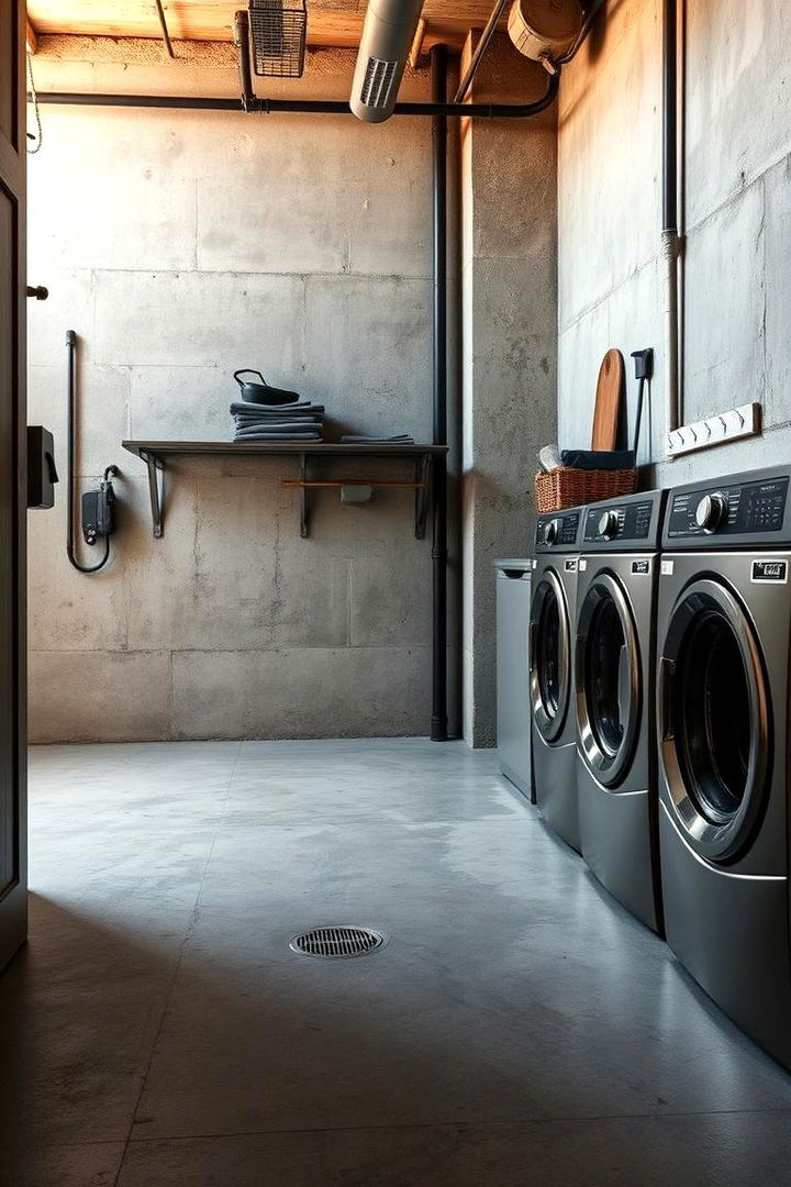 Industrial Cement Look - 22 Laundry Room Floor Ideas