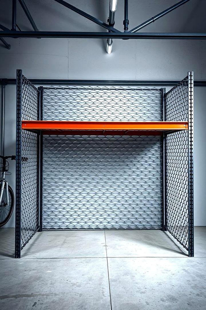 Industrial Chain Link Shelves for a Modern Edge - 22 Garage Shelving Ideas