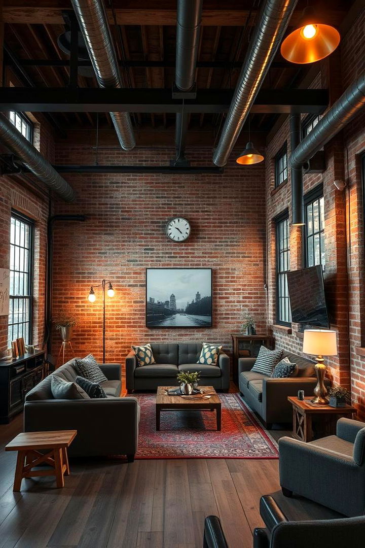 Industrial Charm - 22 Moody Living Room Ideas