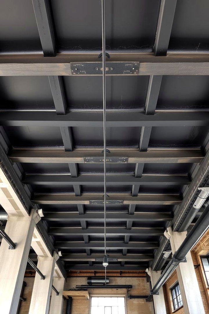 Industrial Charm - 22 Black Ceiling Design Ideas