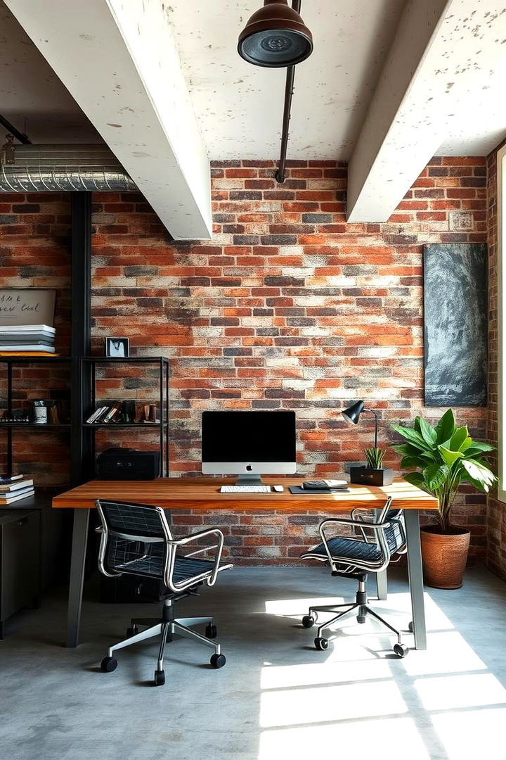 Industrial Chic - 22 Office Wallpaper Ideas