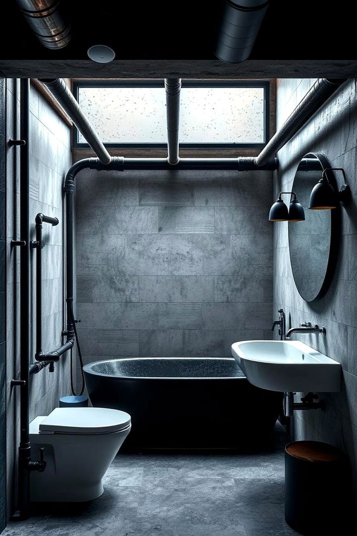 Industrial Chic - 22 Black and White Bathroom Ideas