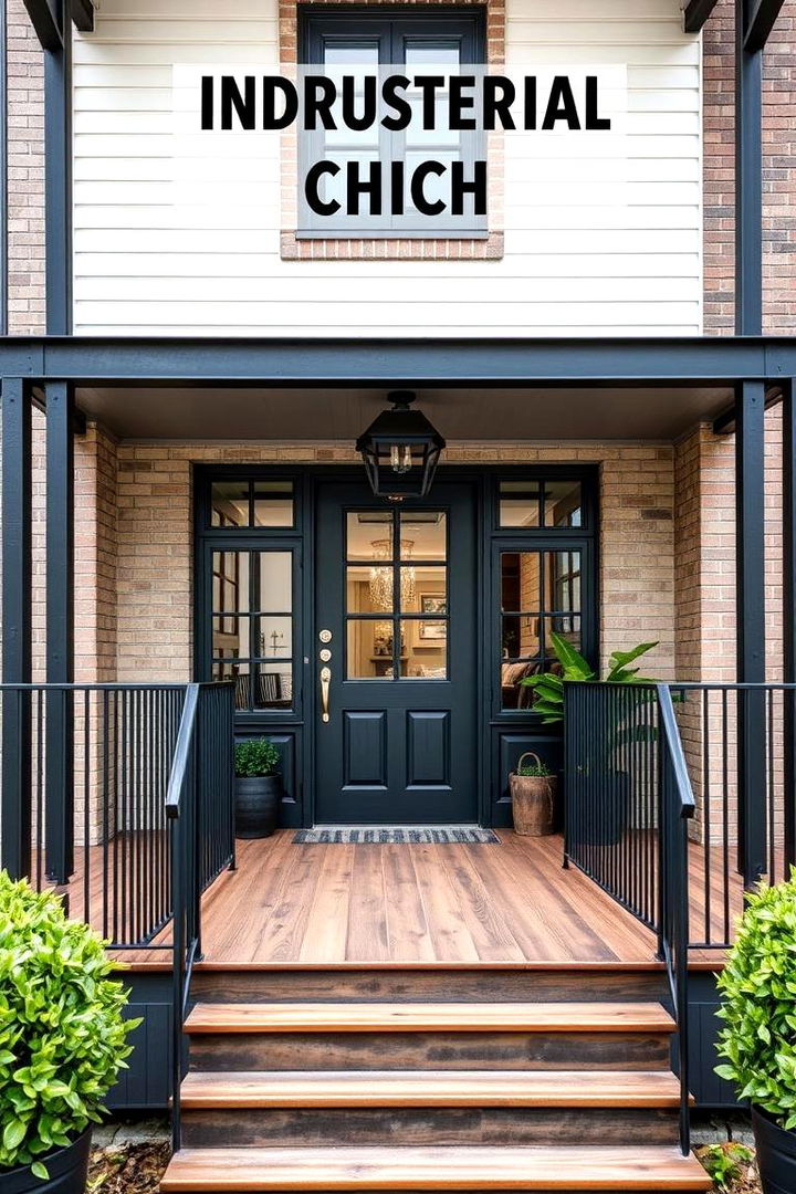 Industrial Chic Accents - 22 Front Porch Railing Ideas