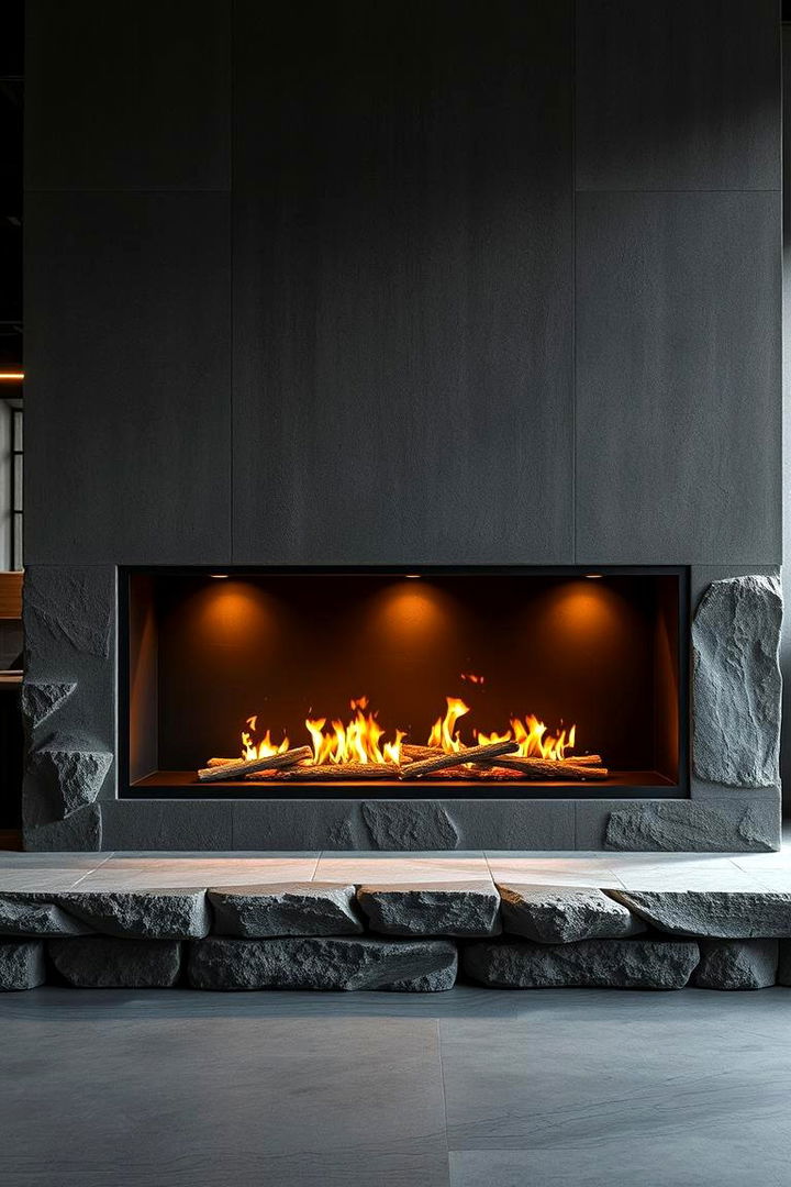 Industrial Chic Accents - 22 linear fireplace ideas
