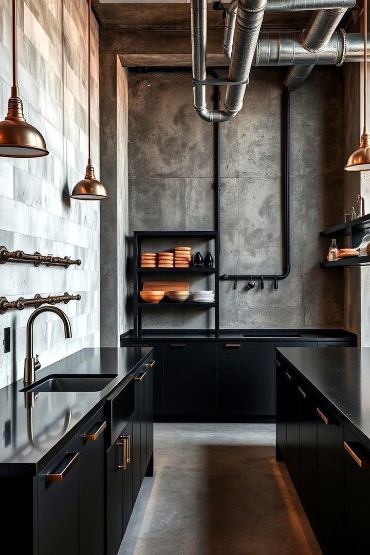 Industrial Chic Ambiance - 22 bathroom with black countertops ideas
