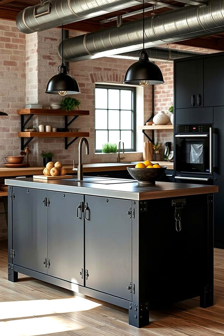 Industrial Chic Appeal - 22 Black Kitchen Islands