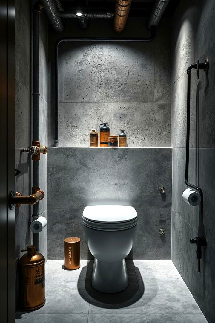 Industrial Chic Appeal - 22 Downstairs Toilet Ideas