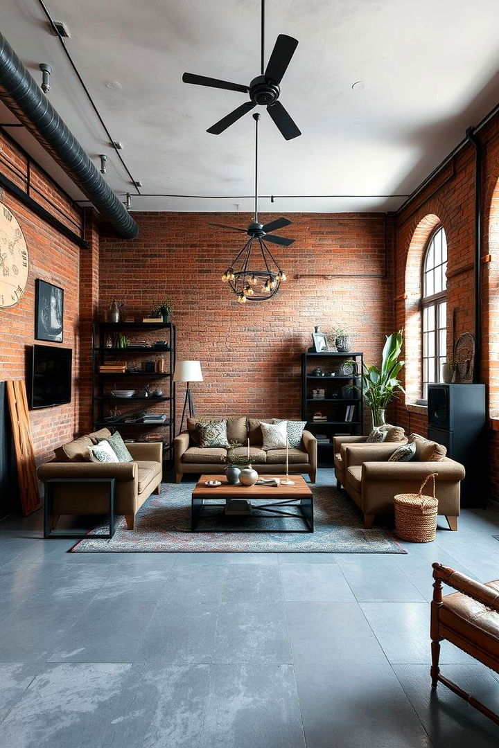 Industrial Chic Appeal - 22 grey flooring living room ideas