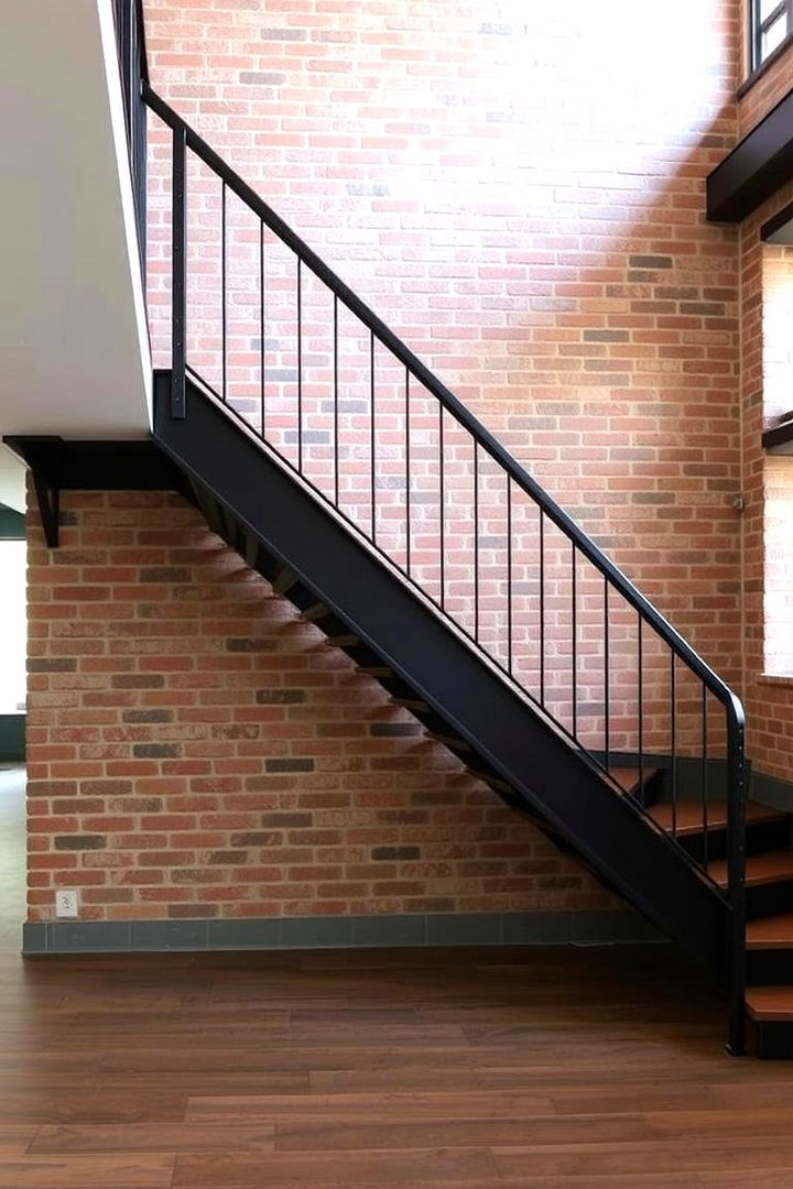 Industrial Chic Appeal - 22 Staircase Wall Ideas