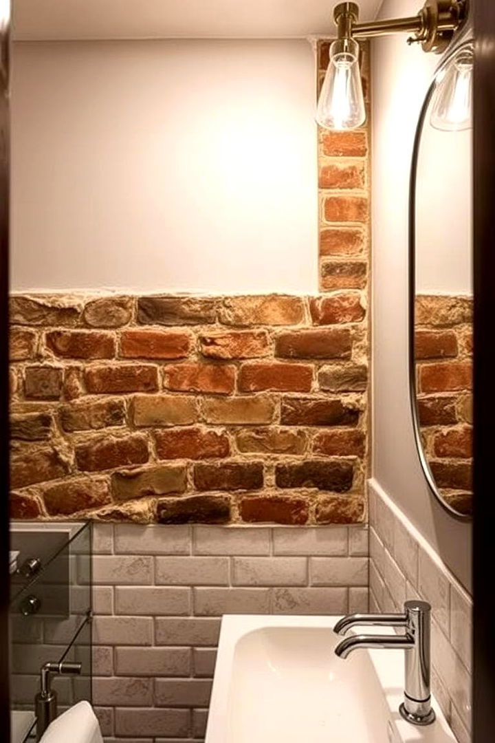 Industrial Chic Appeal - 22 Bathroom Accent Wall Ideas