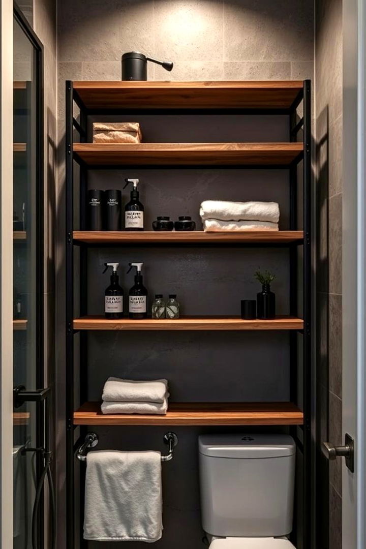 Industrial Chic Bathroom Shelves - 22 Bathroom Shelf Ideas