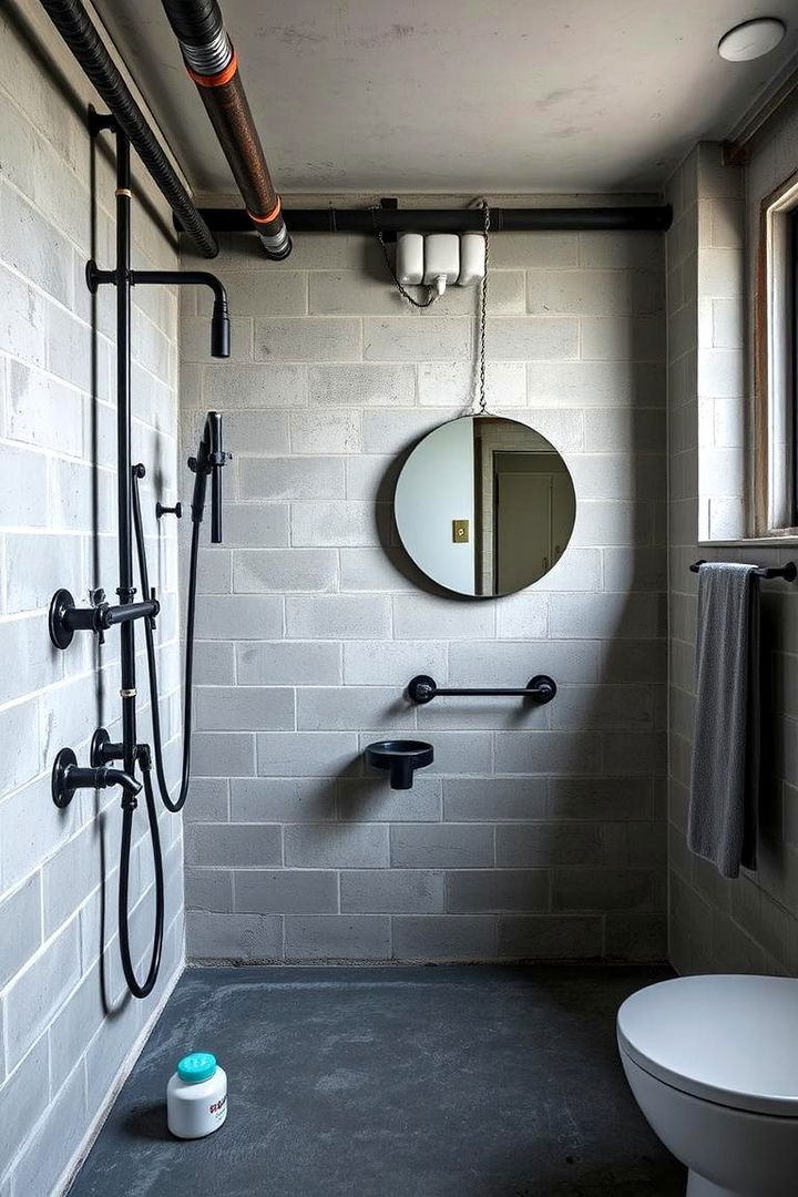 Industrial Chic Bathroom - 22 Blue and Gray Bathroom Ideas