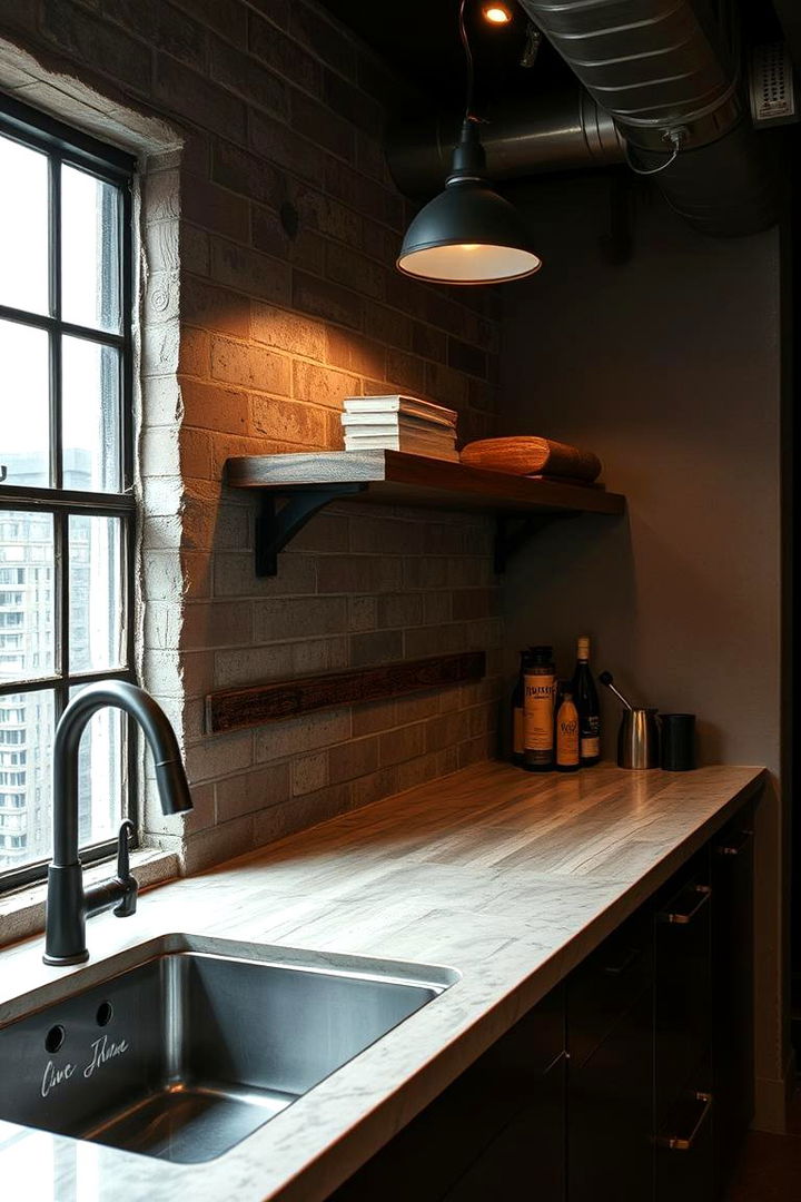 Industrial Chic Charm - 22 Fireplace Backsplash Ideas