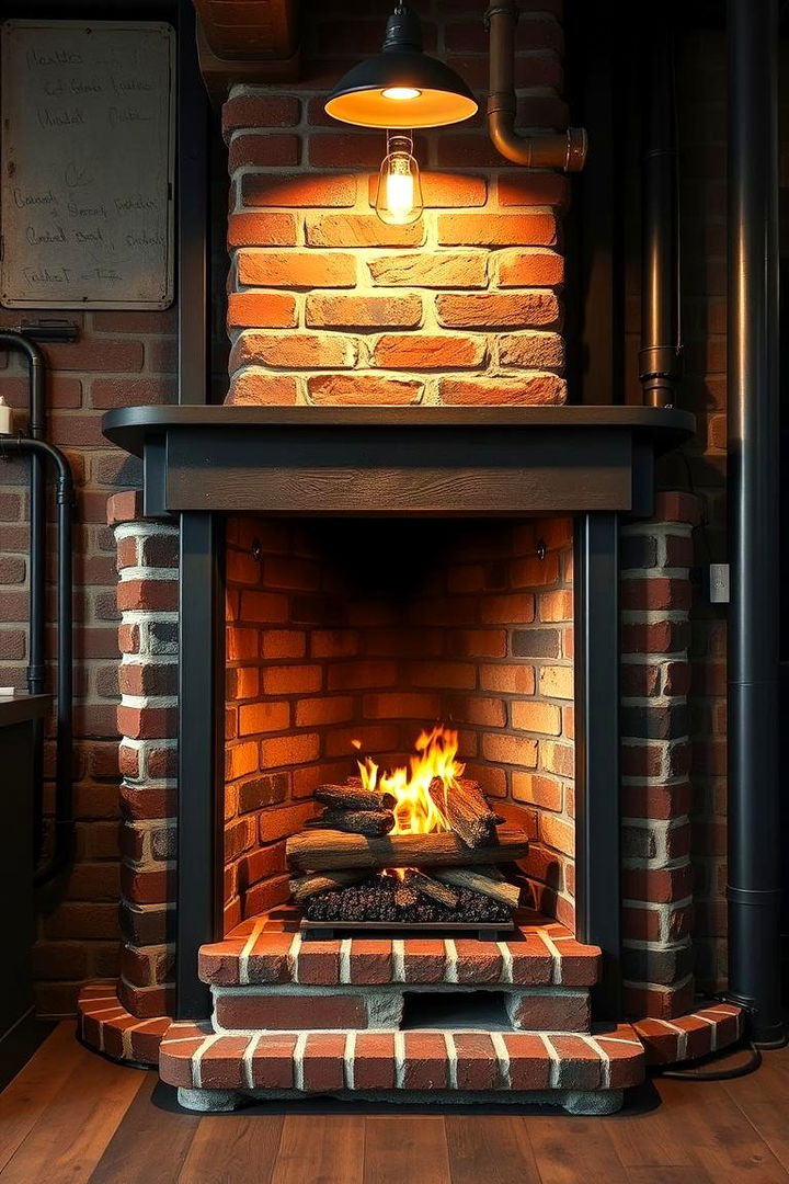 Industrial Chic Corner Fireplace - 22 Corner Fireplace Ideas