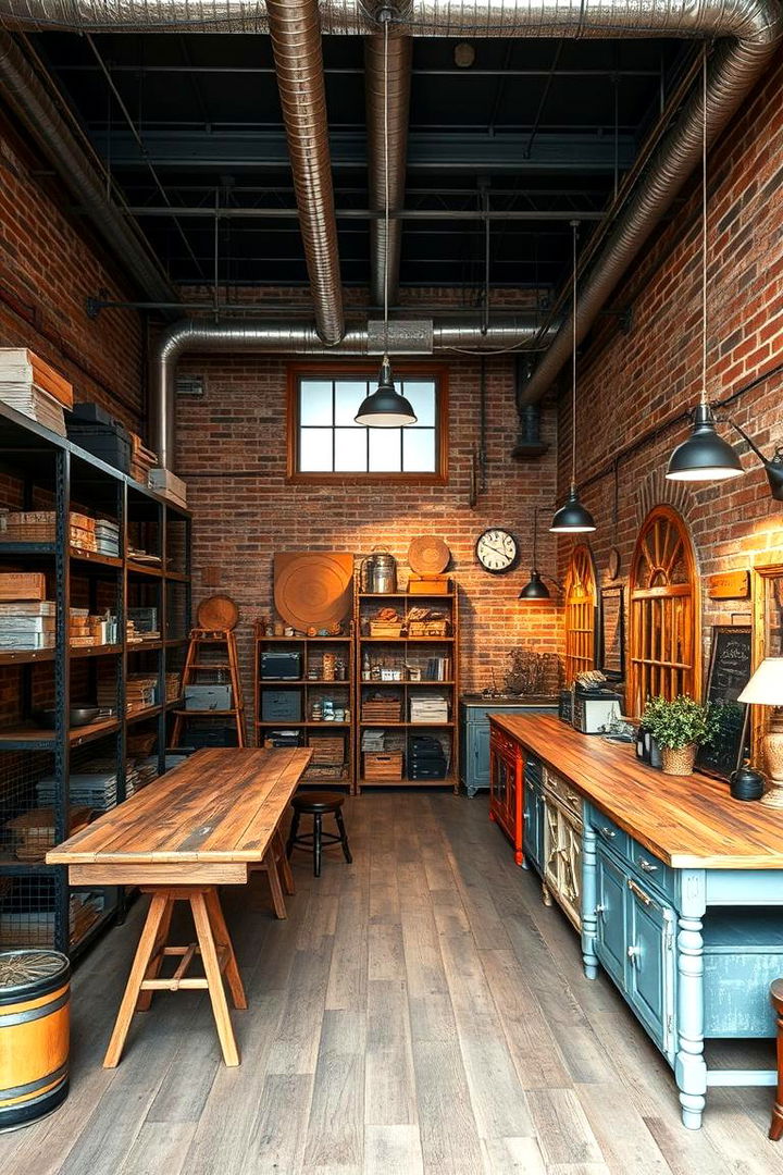 Industrial Chic Craft Space - 22 Craft Room Ideas