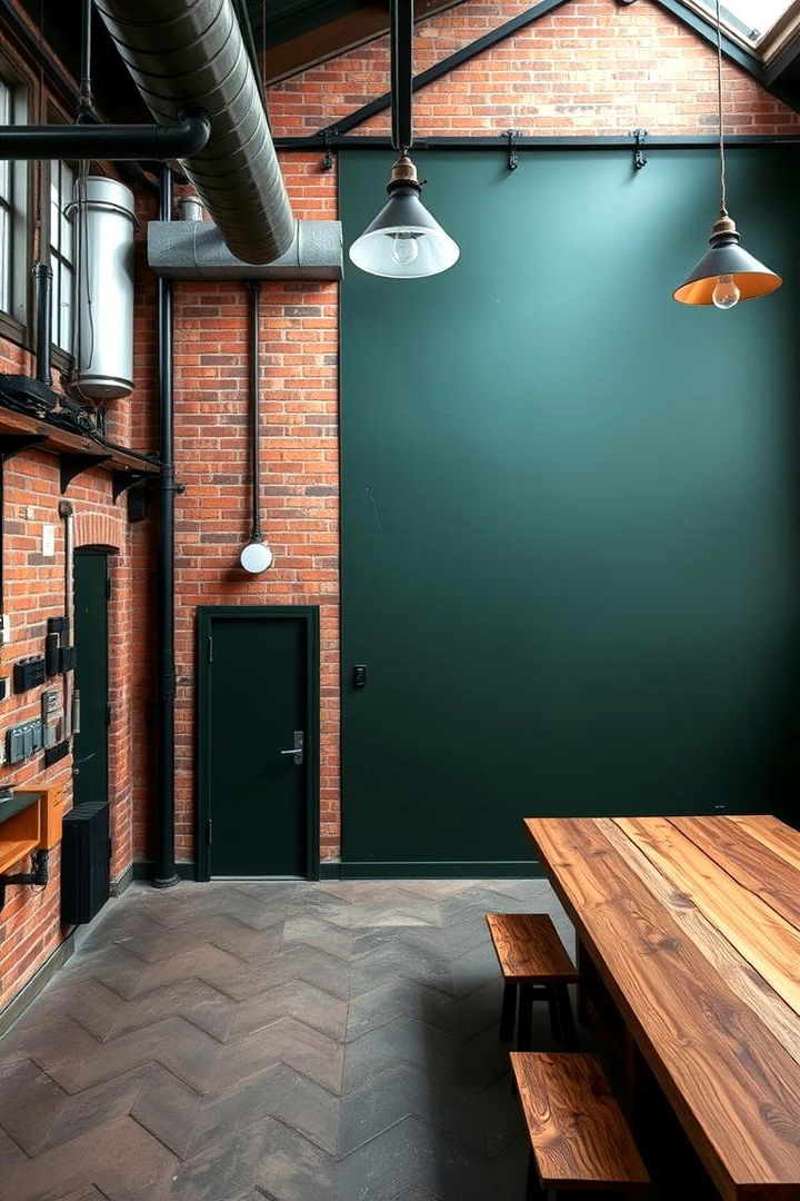Industrial Chic Dark Green - 22 Dark Green Accent Wall Ideas