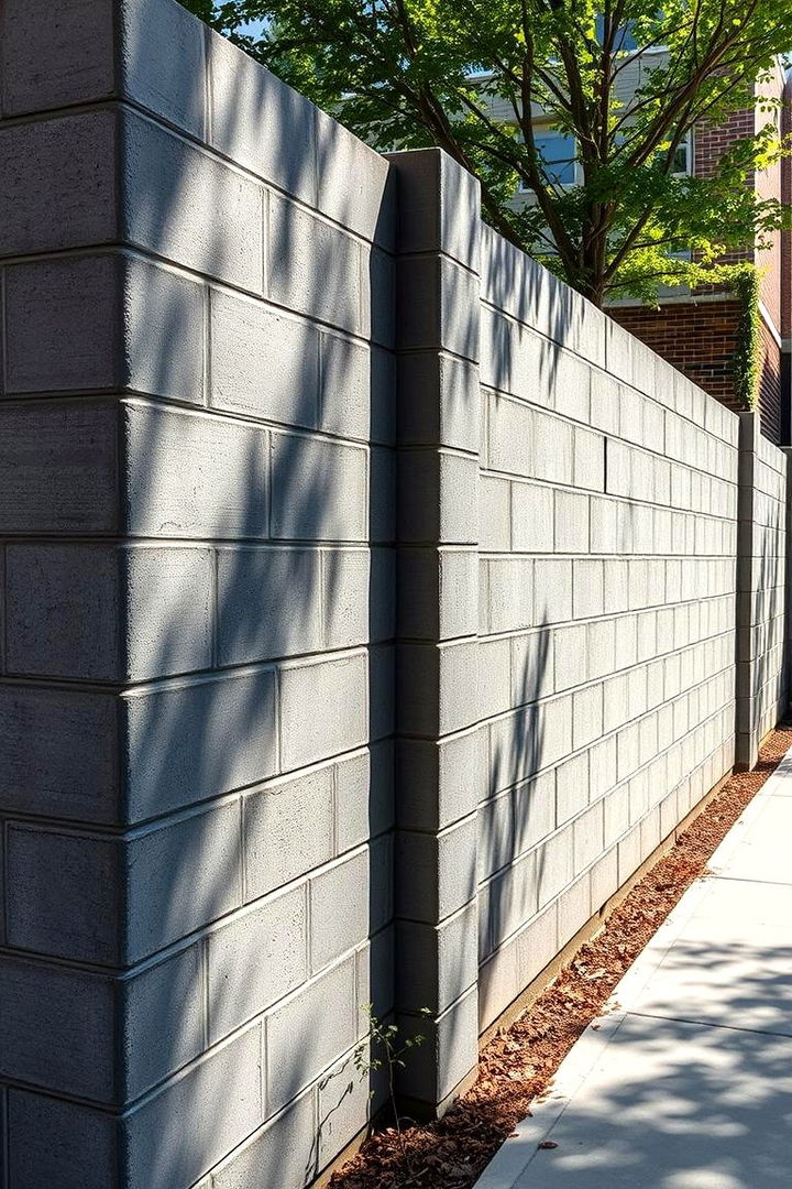 Industrial Chic Detailing - 22 Concrete Block Fence Ideas