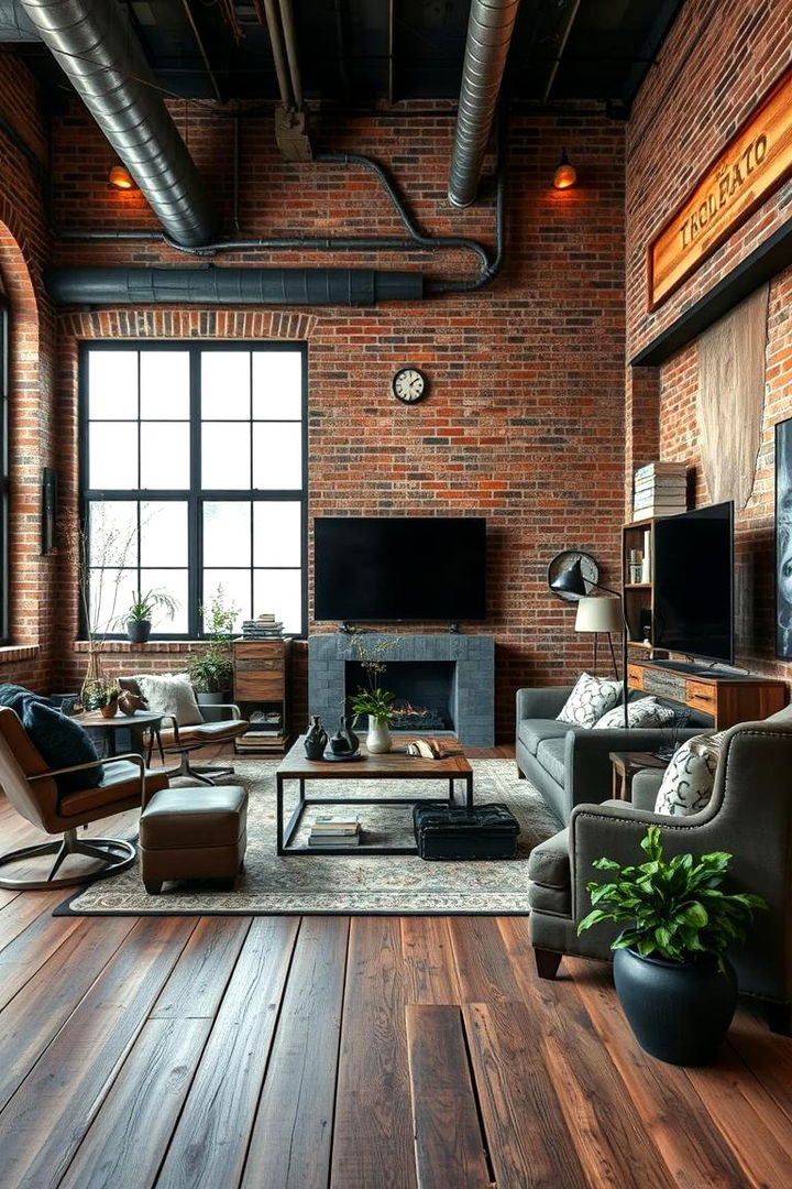 Industrial Chic Edge - 22 Living Room Design Ideas