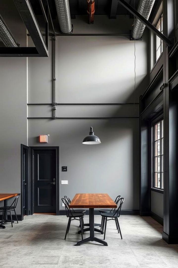 Industrial Chic Elements - 22 living room grey walls black trim