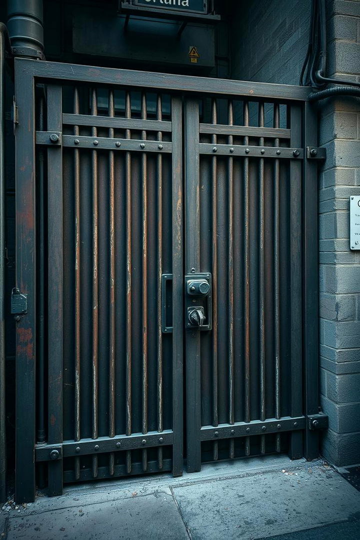 Industrial Chic Entrance - 22 Metal Garden Gate Ideas