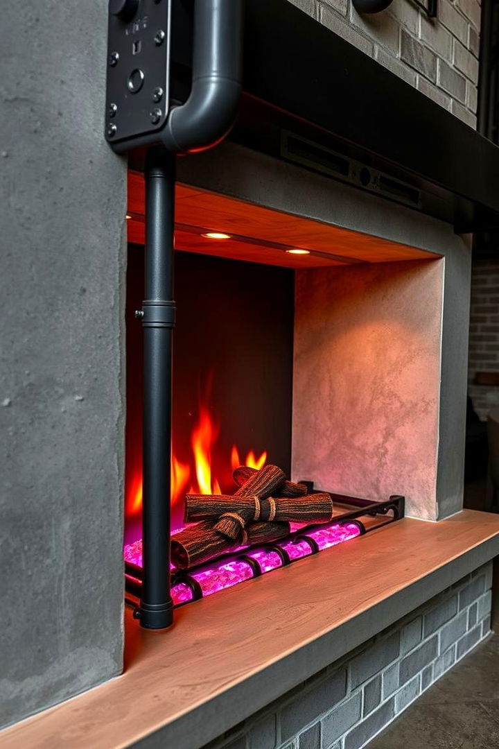 Industrial Chic Faux Fireplace - 22 Faux Fireplace Ideas