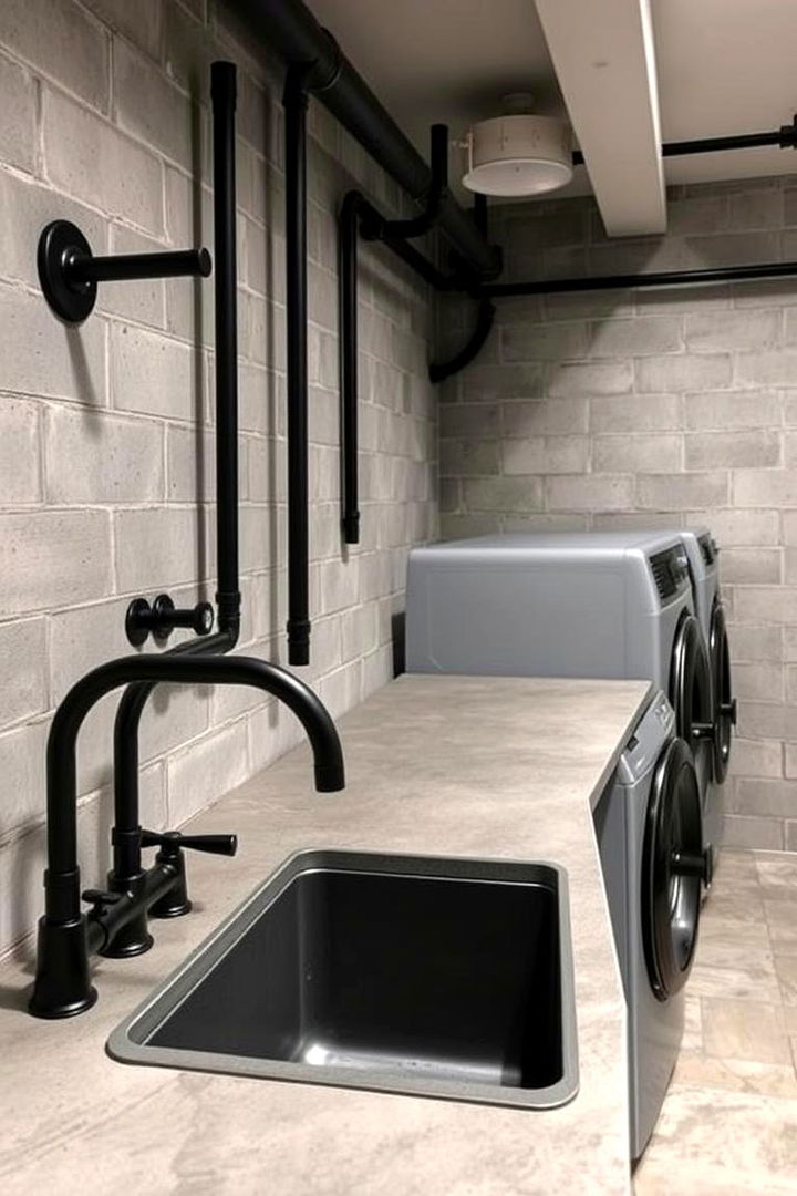 Industrial Chic Finishes - 22 Laundry Room Sink Ideas