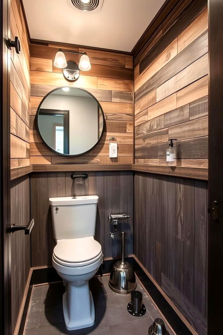Industrial Chic Finishes - 22 Powder Room Wainscoting Ideas