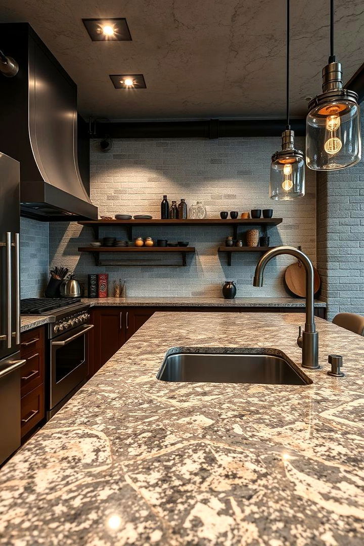 Industrial Chic Granite Concepts - 22 Granite Kitchen Countertop Ideas