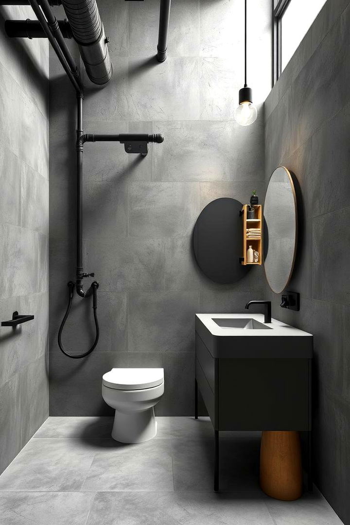 Industrial Chic Grey Bathroom Style - 22 Grey Bathroom Ideas