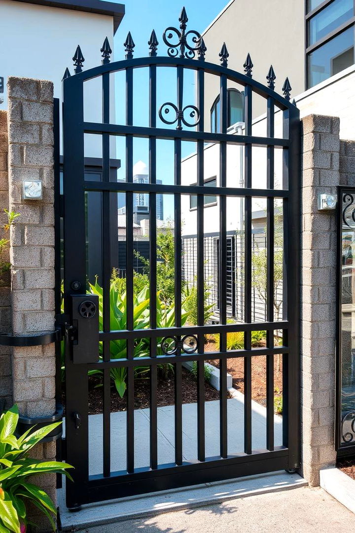Industrial Chic Iron Structure - 22 garden gate ideas