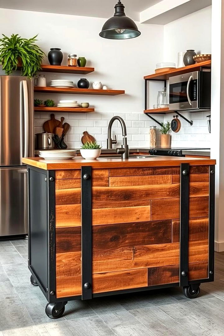 Industrial Chic Kitchen Island - 22 Small Kitchen Island Ideas