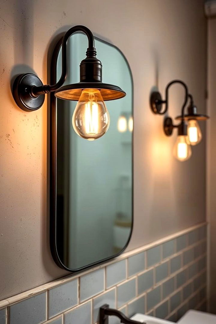 Industrial Chic Lighting - 22 Bathroom Lighting Ideas Over Mirror