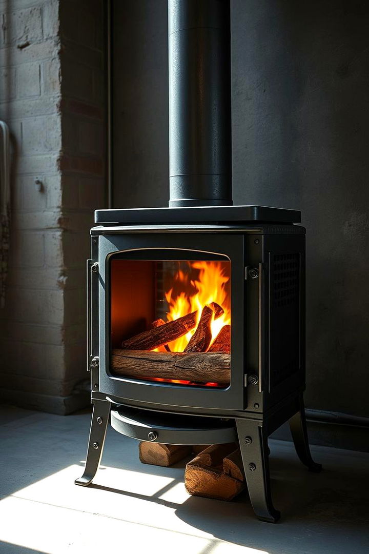 Industrial Chic Log Burner - 22 Log Burner Ideas