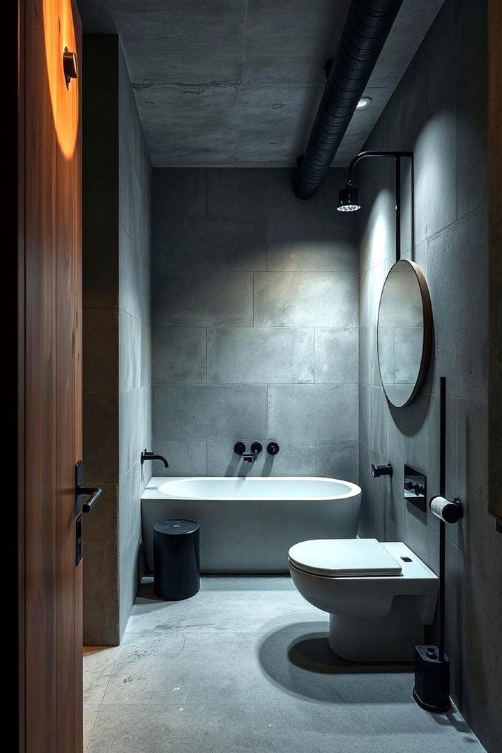 Industrial Chic Meets Bold Color - 22 black and blue bathroom ideas