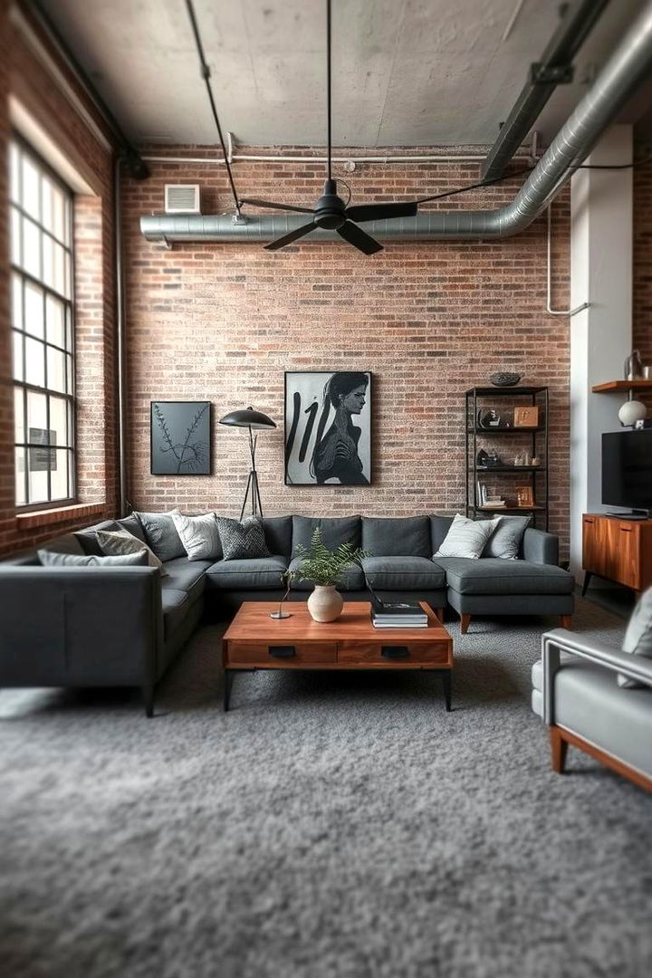 Industrial Chic Mix - 22 grey carpet living room ideas