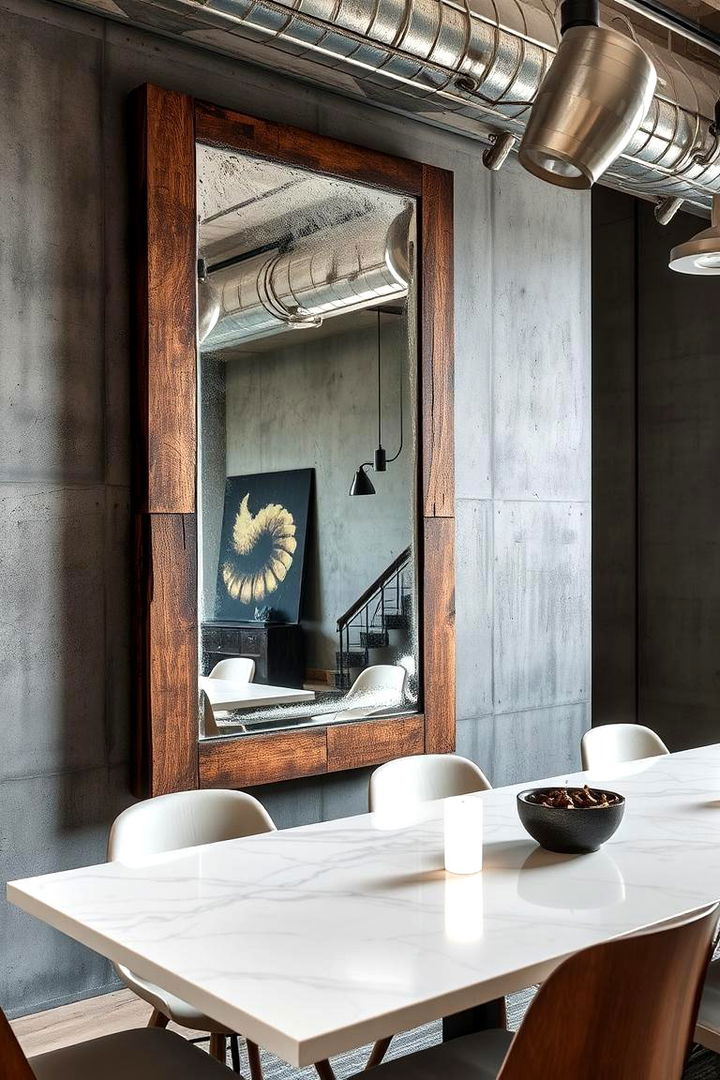 Industrial Chic Reflection - 22 Dining Room Mirror Ideas