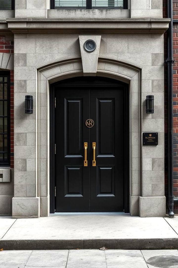 Industrial Chic Statement - 22 Black Front Door Ideas